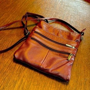 Burgundy Leather Crossbody Bag